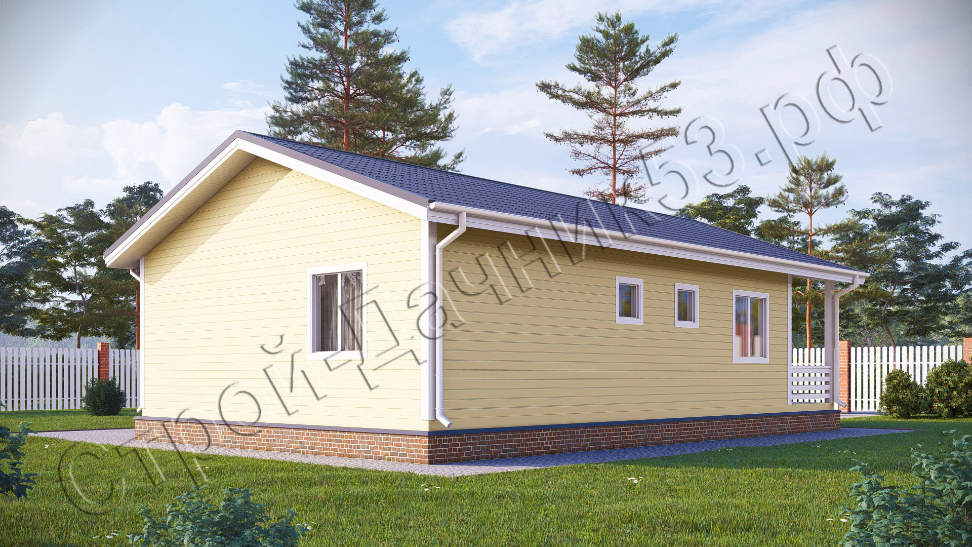 Проект каркасно-щитового дома Д–42